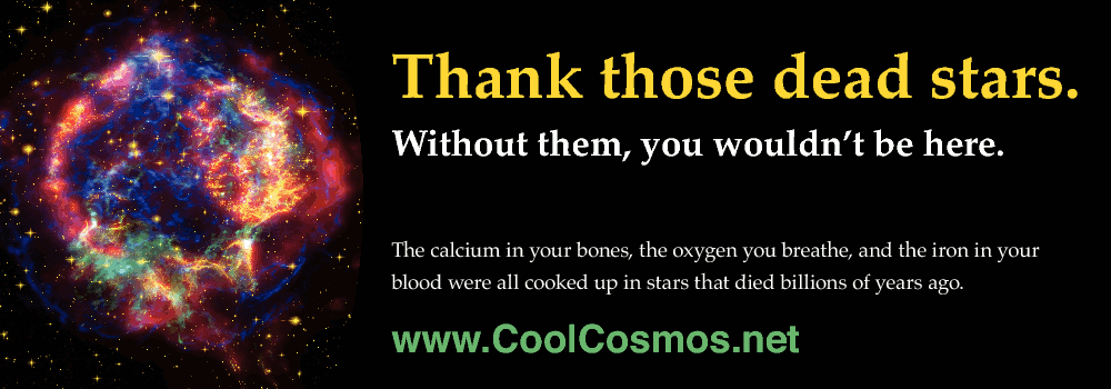 Thank those dead stars. Without them, you wouldn't be here. The calcium in your bones, the oxygen you breathe, and the iron in your blood were all cooked up in stars that died billions of years ago.