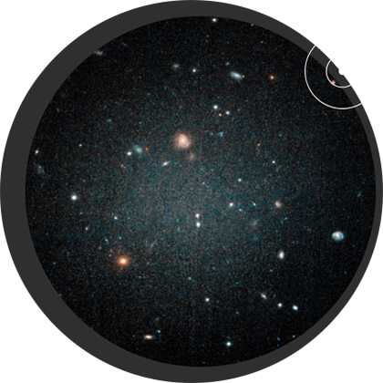 Prof. Roberto Abraham and colleagues announce the <a href="http://www.dunlap.utoronto.ca/how-do-you-make-a-galaxy-without-dark-matter/">discovery</a> of a one-of-a-kind galaxy, one that appears to contain virtually no dark matter, using the <a href="http://www.dunlap.utoronto.ca/dragonfly/">Dragonfly Telescope Array</a>. <br />  <br /><span style="font-size:75%;"><em>Credit:  NASA;  ESA;  P.  van  Dokkum</em></span>