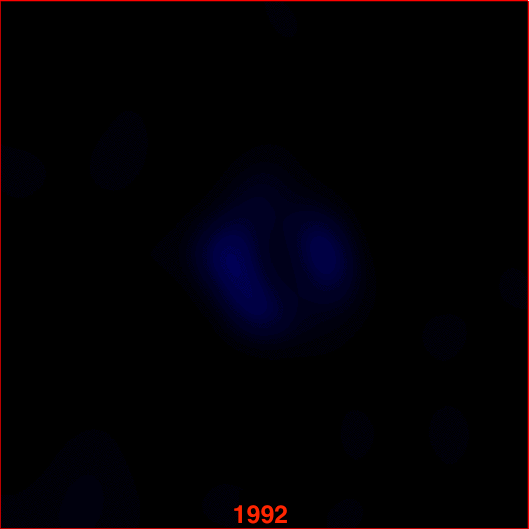 Timelap animation af Supernovaresten efter SN1987a