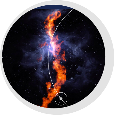 The Greenbank Ammonia Survey, co-led by Dunlap Fellow Dr. Rachel Friesen, releases an image of a 50-light-year long filament of ammonia molecules in the Orion Nebula. The survey will map major, nearby starforming regions. <br />  <br /><span style="font-size:75%;"><em>Credit: R. Friesen, Dunlap Institute; J. Pineda, MPE; GBO/AUI/NSF</em></span>