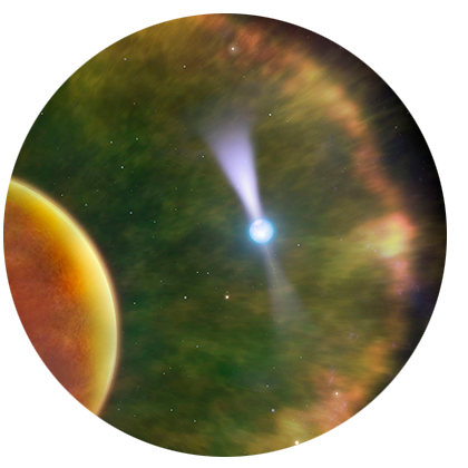 U of T graduate student Robert Main and colleagues make an <a href="http://www.dunlap.utoronto.ca/astronomers-observe-unprecedented-detail-in-pulsar-6500-light-years-from-earth/">unprecedented high-resolution observation of a pulsar</a> 6500 light-years away.<br />  <br /><span style="font-size:75%;"><em>Credit:  Dr. Mark Garlick; Dunlap Institute</em></span>